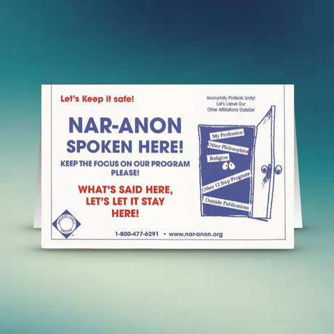 Nar-Anon Spoken Here Table Card