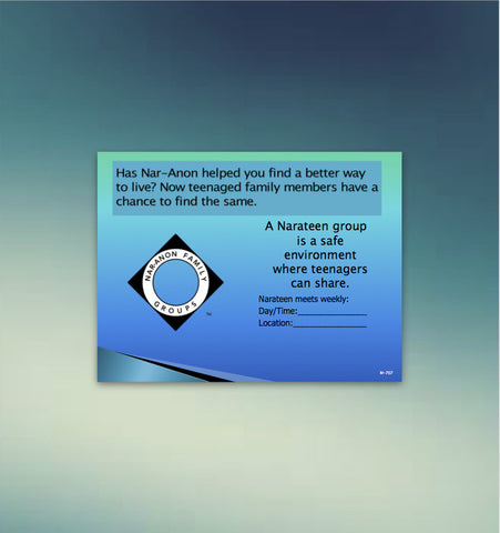 Narateen Table Card for Nar-Anon Meetings