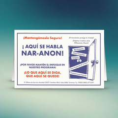 Aquí Se Habla Nar-Anon (Tarjeta de Mesa)